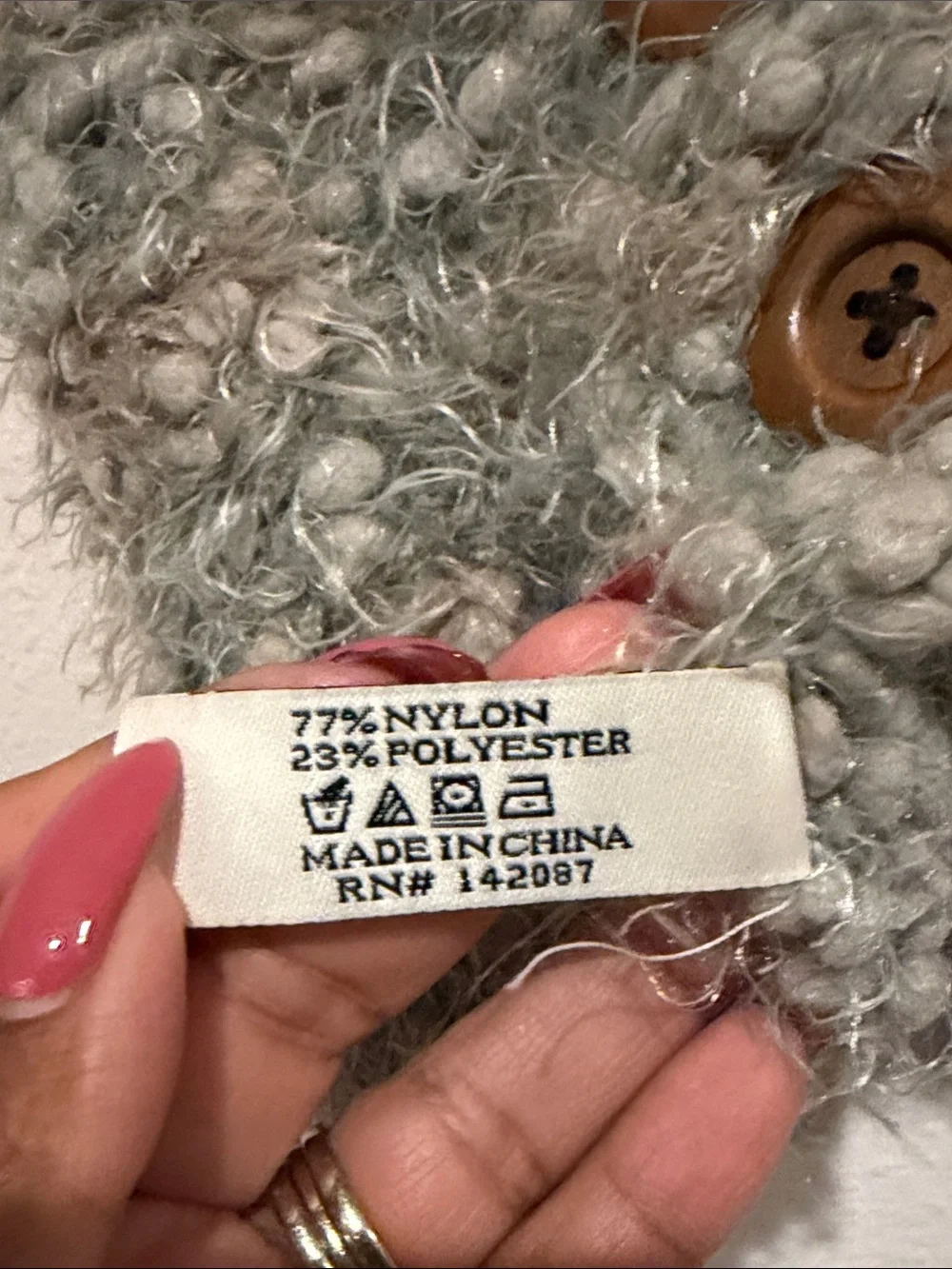 Simply Noelle Fuzzy Button Cowl in Light Gray